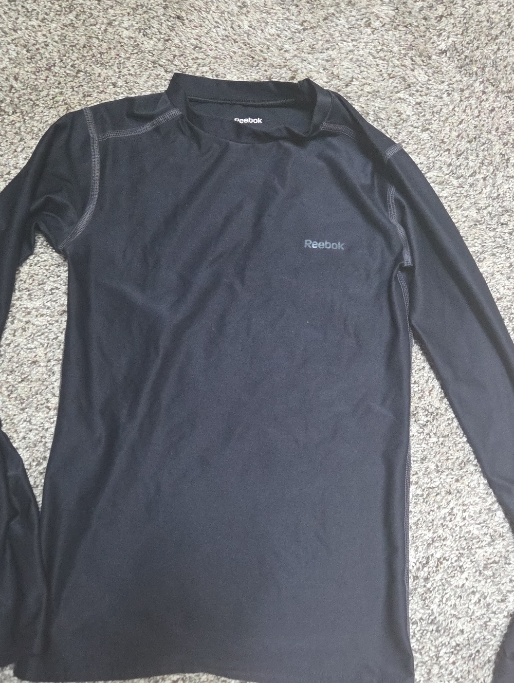 Reebok Black Long-Sleeve Athletic Tee